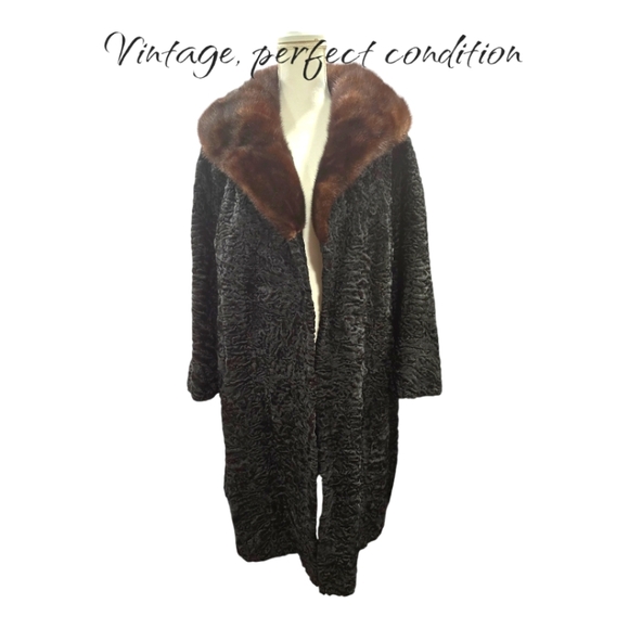 Vintage Jackets & Blazers - Vintage 1960's Persian lamb coat, black, size   Large